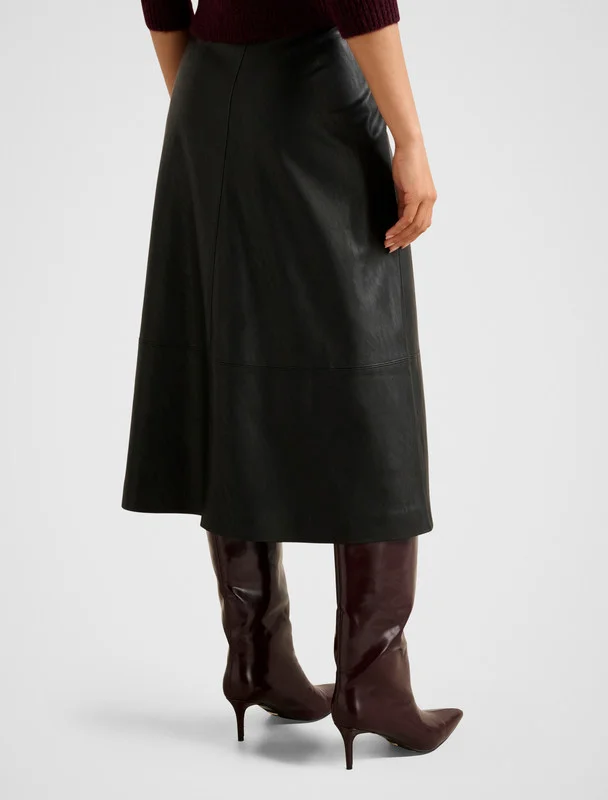 forever new  JAELYN Vegan Leather Midi Skirt for Women | Best Price UAE
